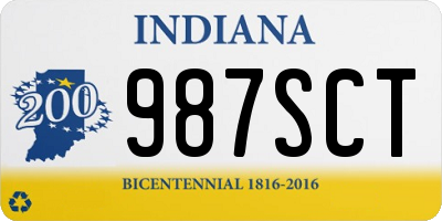 IN license plate 987SCT