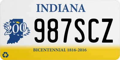 IN license plate 987SCZ