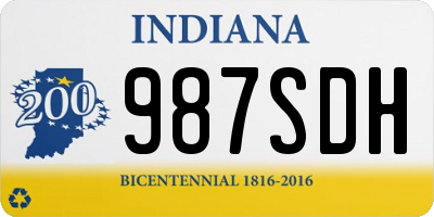 IN license plate 987SDH