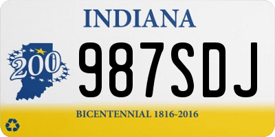 IN license plate 987SDJ