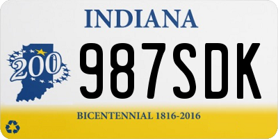 IN license plate 987SDK