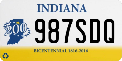 IN license plate 987SDQ