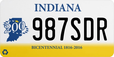 IN license plate 987SDR