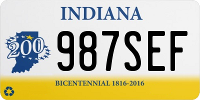 IN license plate 987SEF