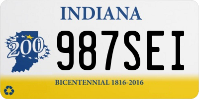 IN license plate 987SEI