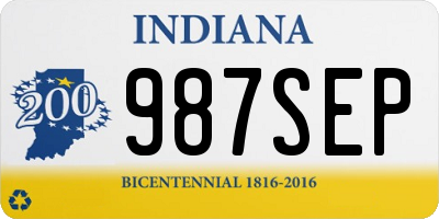 IN license plate 987SEP