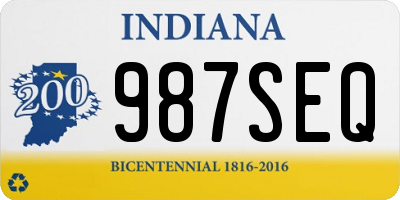 IN license plate 987SEQ