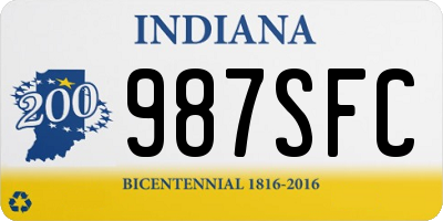 IN license plate 987SFC