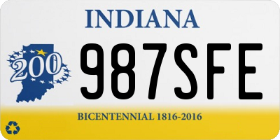 IN license plate 987SFE