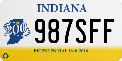 IN license plate 987SFF