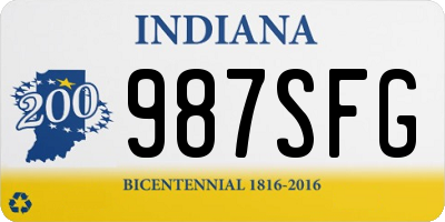 IN license plate 987SFG