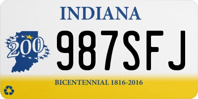 IN license plate 987SFJ