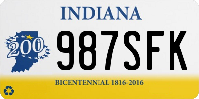 IN license plate 987SFK