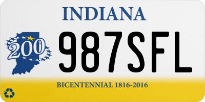 IN license plate 987SFL