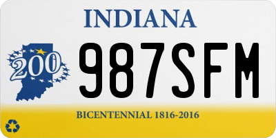 IN license plate 987SFM