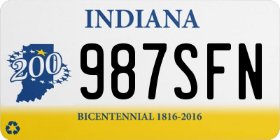 IN license plate 987SFN