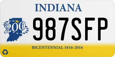 IN license plate 987SFP