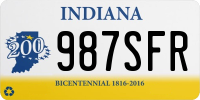 IN license plate 987SFR