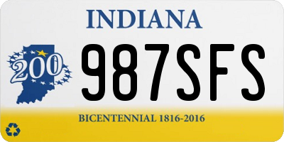 IN license plate 987SFS