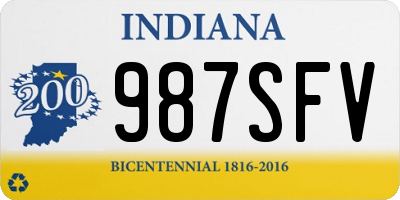 IN license plate 987SFV
