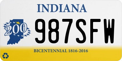 IN license plate 987SFW