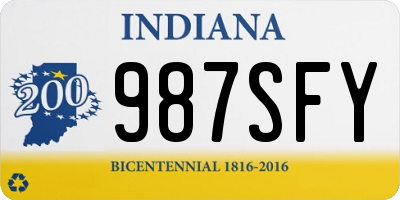 IN license plate 987SFY