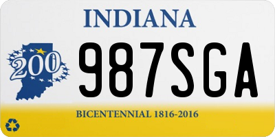 IN license plate 987SGA