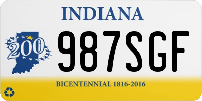 IN license plate 987SGF