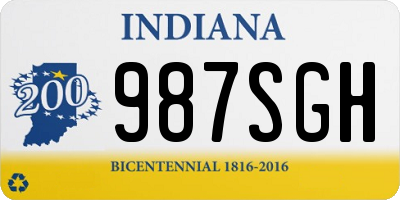 IN license plate 987SGH