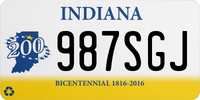 IN license plate 987SGJ