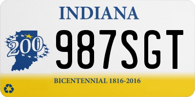 IN license plate 987SGT