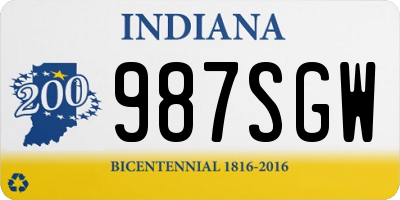 IN license plate 987SGW