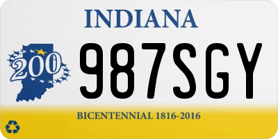 IN license plate 987SGY