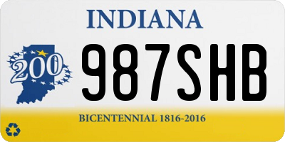 IN license plate 987SHB