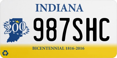 IN license plate 987SHC