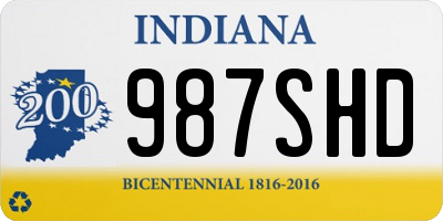 IN license plate 987SHD