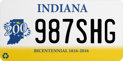 IN license plate 987SHG