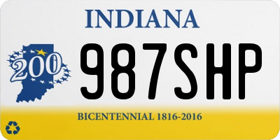 IN license plate 987SHP