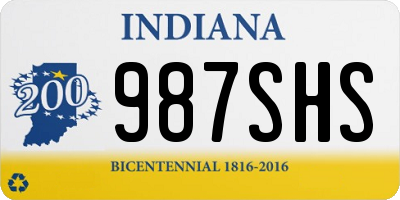IN license plate 987SHS