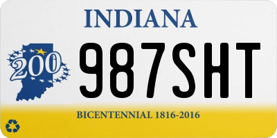 IN license plate 987SHT