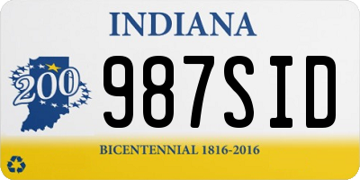 IN license plate 987SID