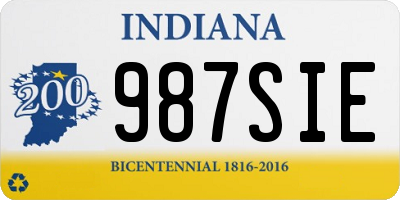 IN license plate 987SIE