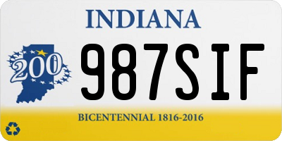 IN license plate 987SIF