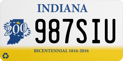 IN license plate 987SIU