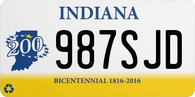 IN license plate 987SJD