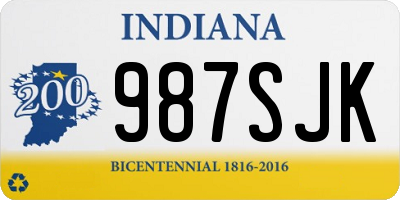 IN license plate 987SJK