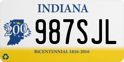 IN license plate 987SJL