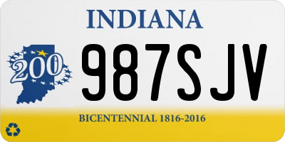 IN license plate 987SJV