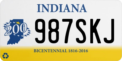 IN license plate 987SKJ