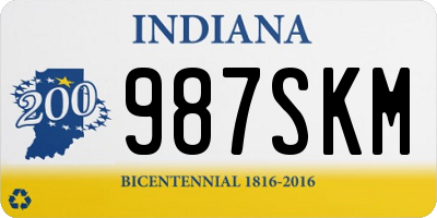 IN license plate 987SKM